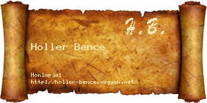Holler Bence névjegykártya